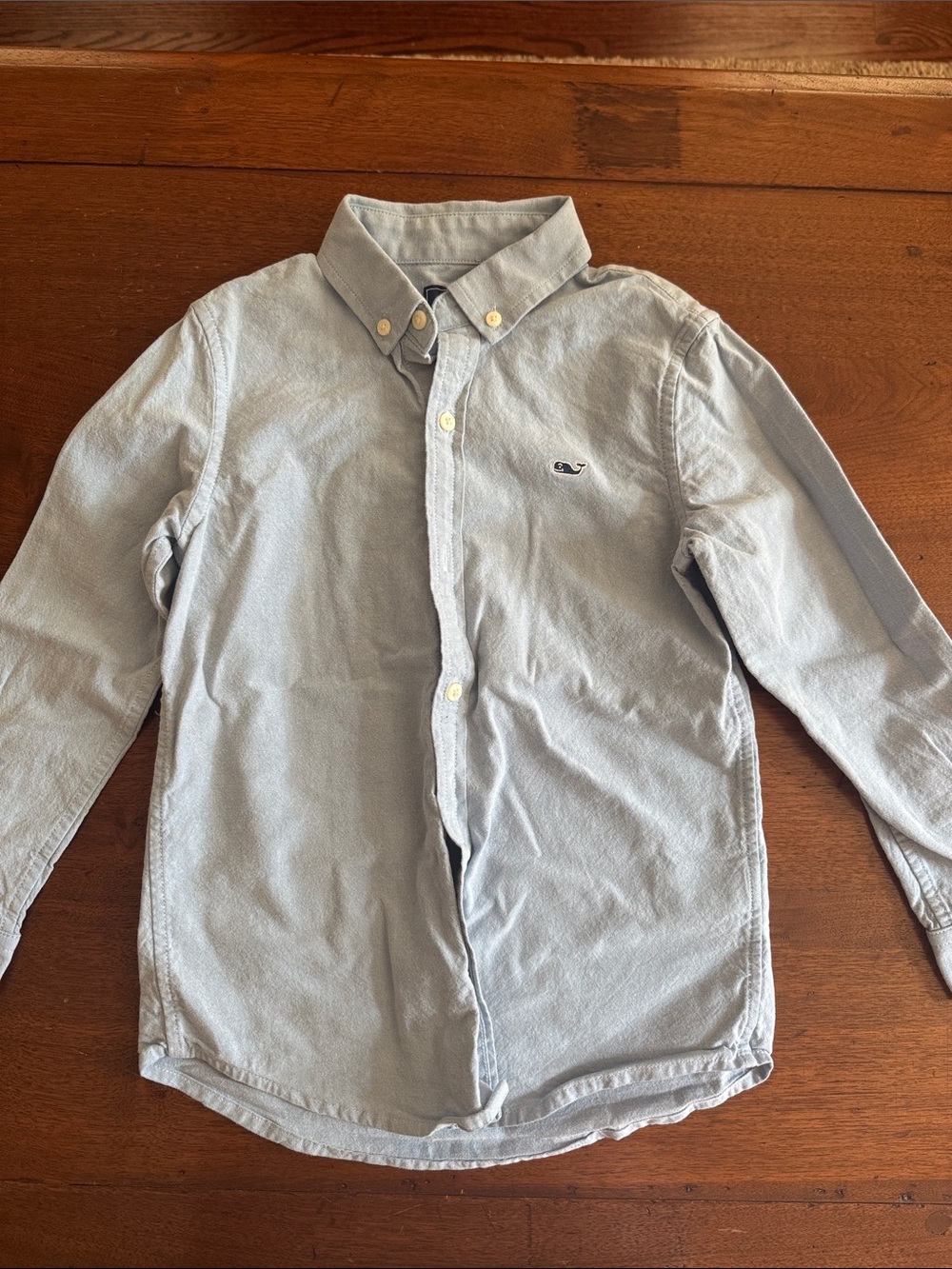 Vineyard Vines Pale Blue Boys' Button-Down Shirt with Whale Logo